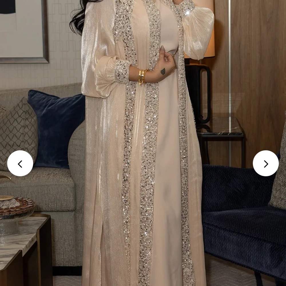 Luxurious Cream and Silver Embellished Wedding Dress